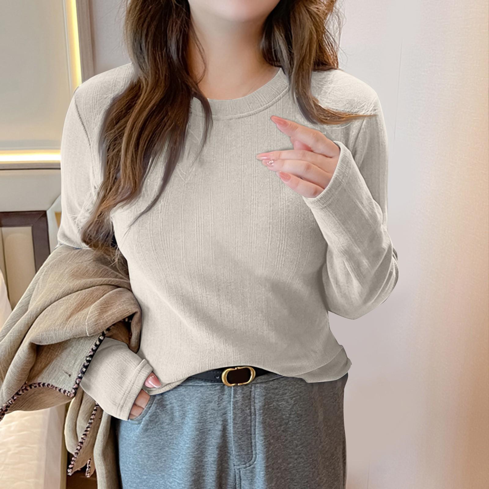 

Женская однотонная многослойная футболка с высоким воротником и длинным рукавом M