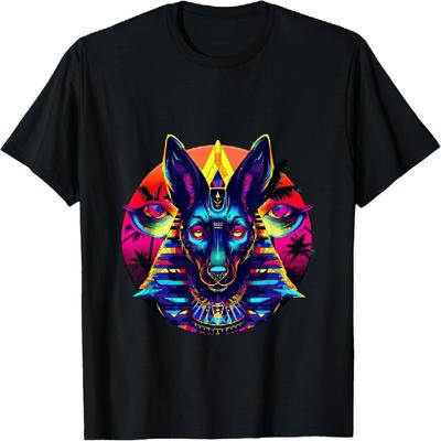 Streetwear 80s 90s Egypt Retro Egyptian God Anubis T-Shirt