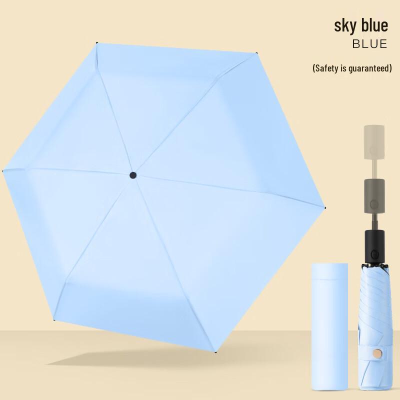 Automatic Anti-Rebound Three-Fold Sun/Rain Umbrella