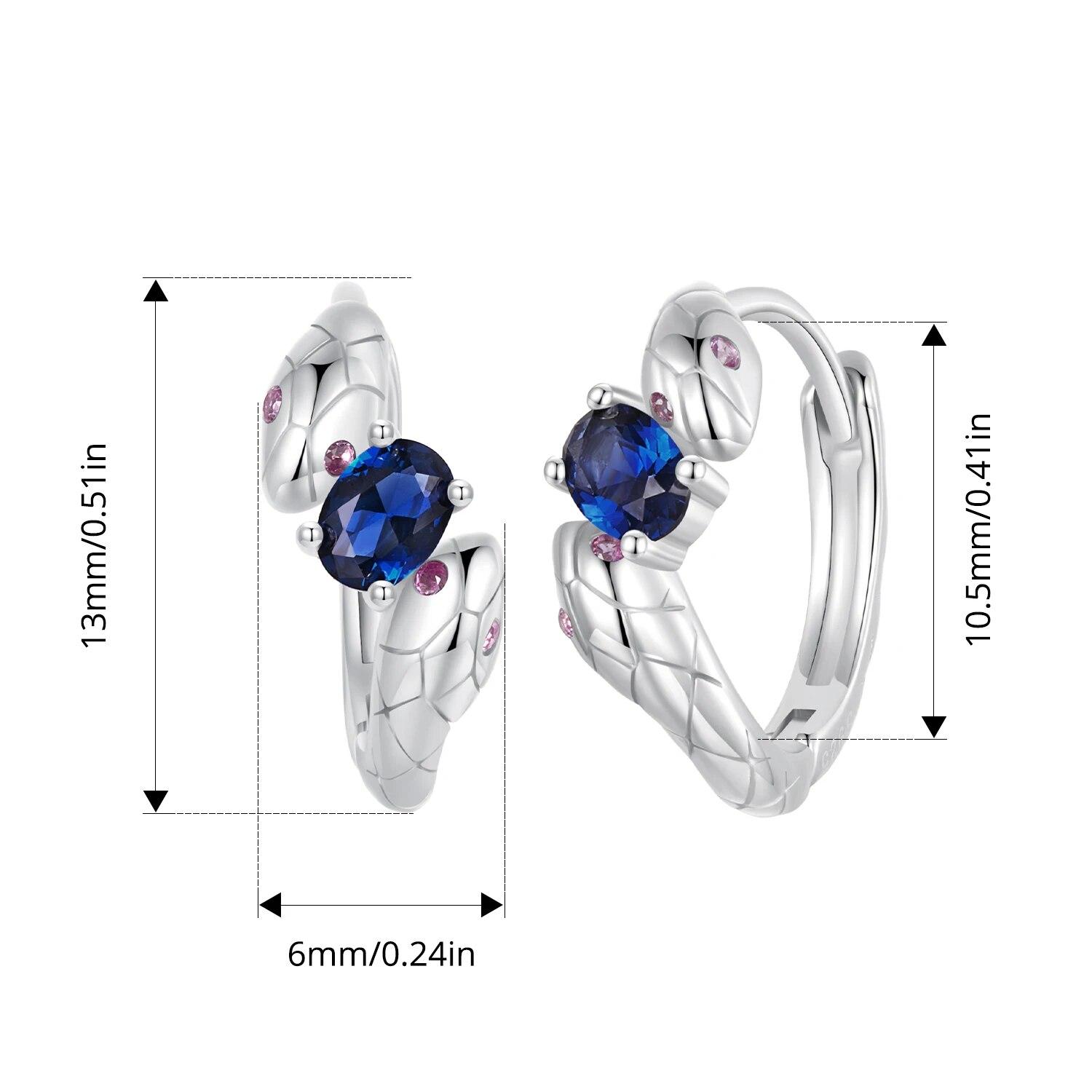 

Серьги-кольца WOSTU из стерлингового серебра 925 пробы, винтажные пряжки для ушей с синим фианитом, ювелирные изделия для женщин, вечерние, повседневный подарок SCE1732