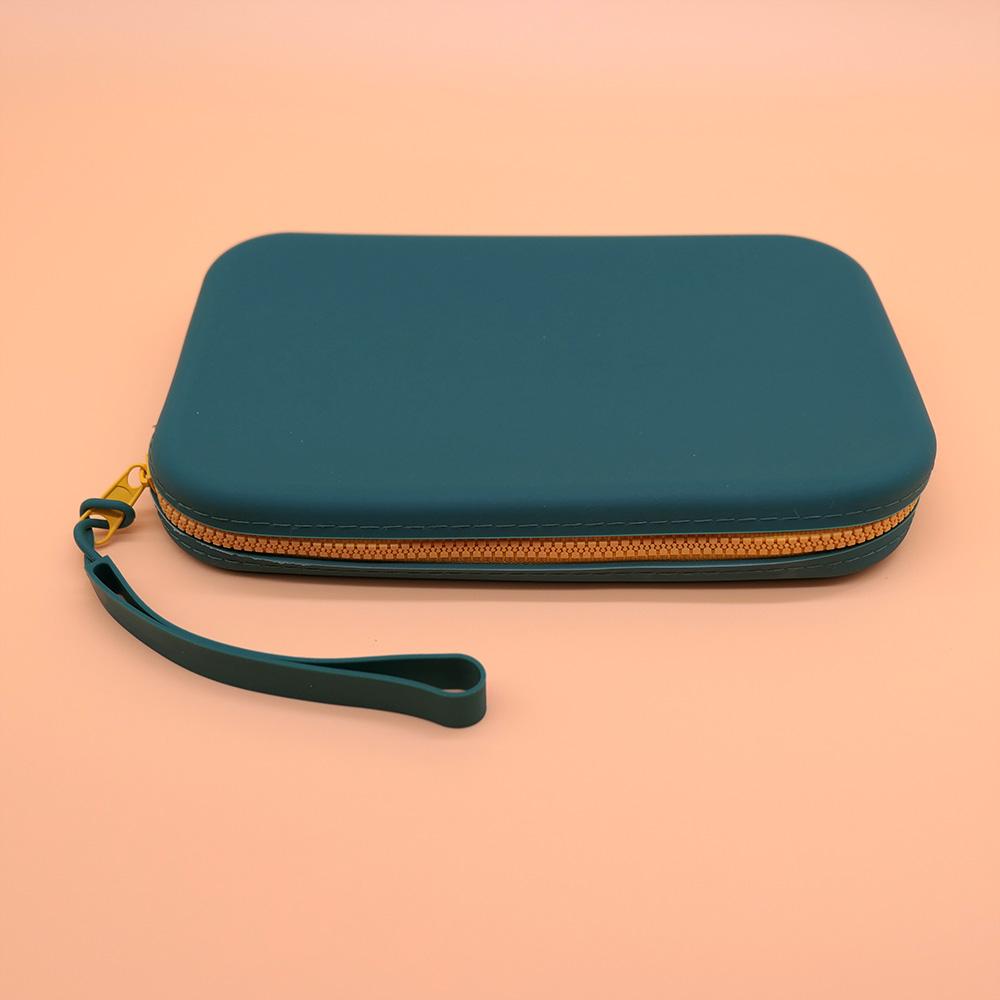 Bolsa de almacenamiento de cosméticos cuadrada de silicona, soporte para brochas de maquillaje de viaje de gran capacidad, organizador portátil impermeable para cosméticos