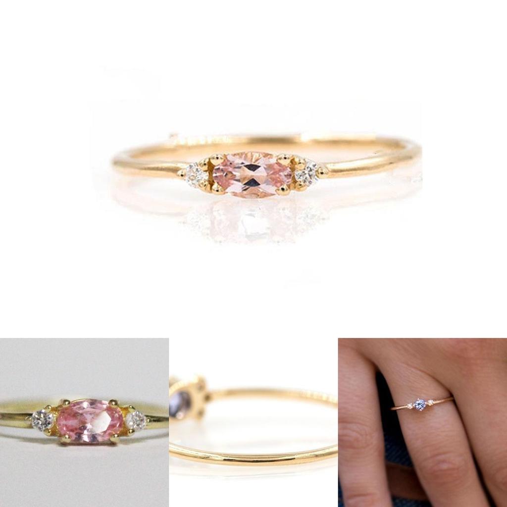 Fashionable 4 In 1 Set Of Gold Plated Rings With Sparkling Zircon Gemstones
