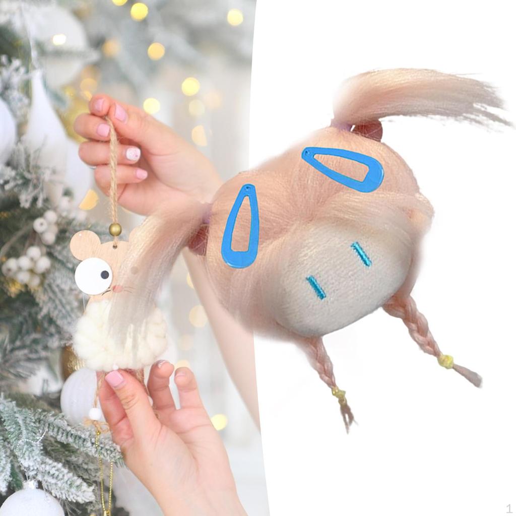 Adorable Doll Head Keychain Plush Toy for Children's Backpack