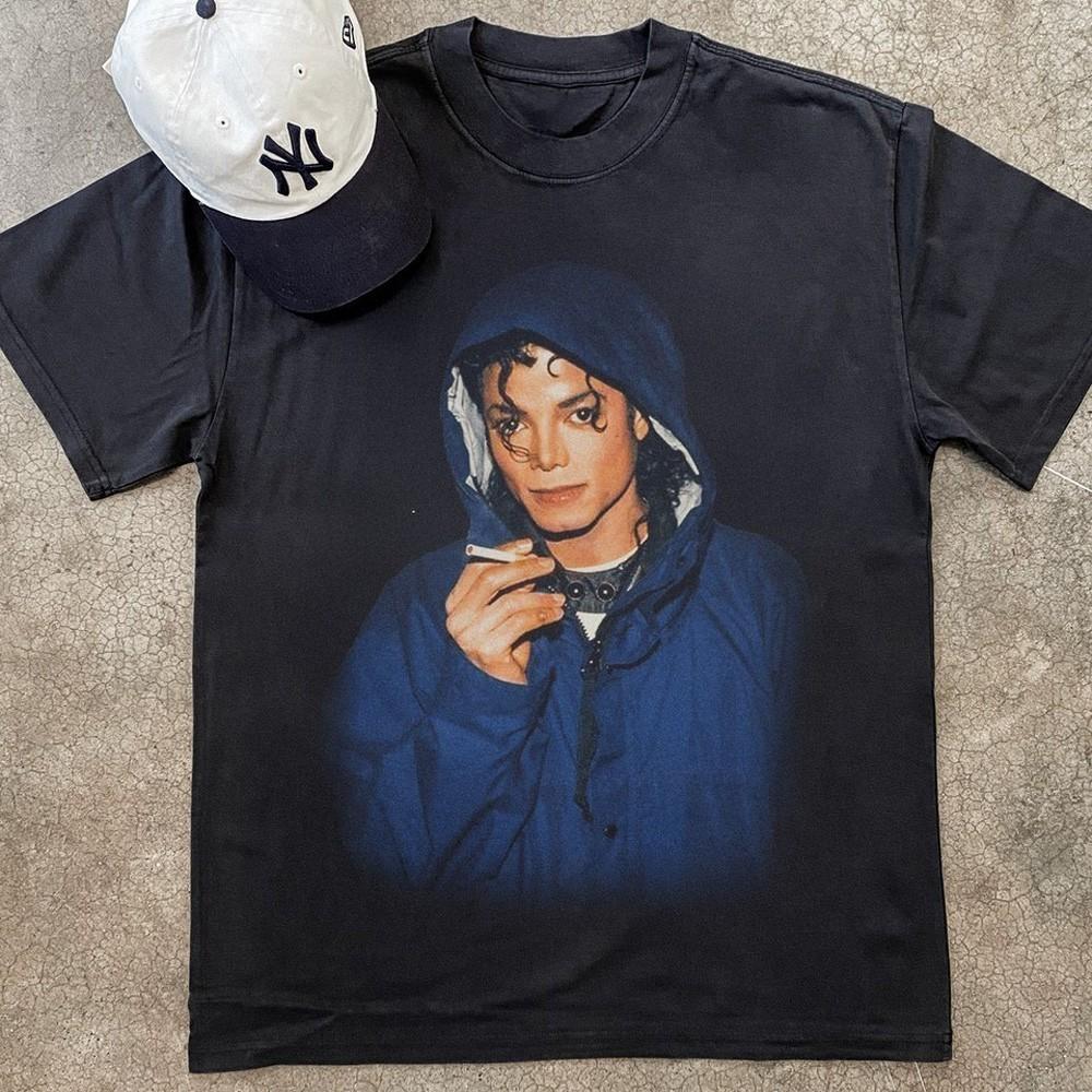 РЕТРО 1998 МАЙКЛ ДЖЕКСОН  HOOD SMOKE  УНИСЕКС ФУТБОЛКА S-5XL Унисекс Футболка XXL
