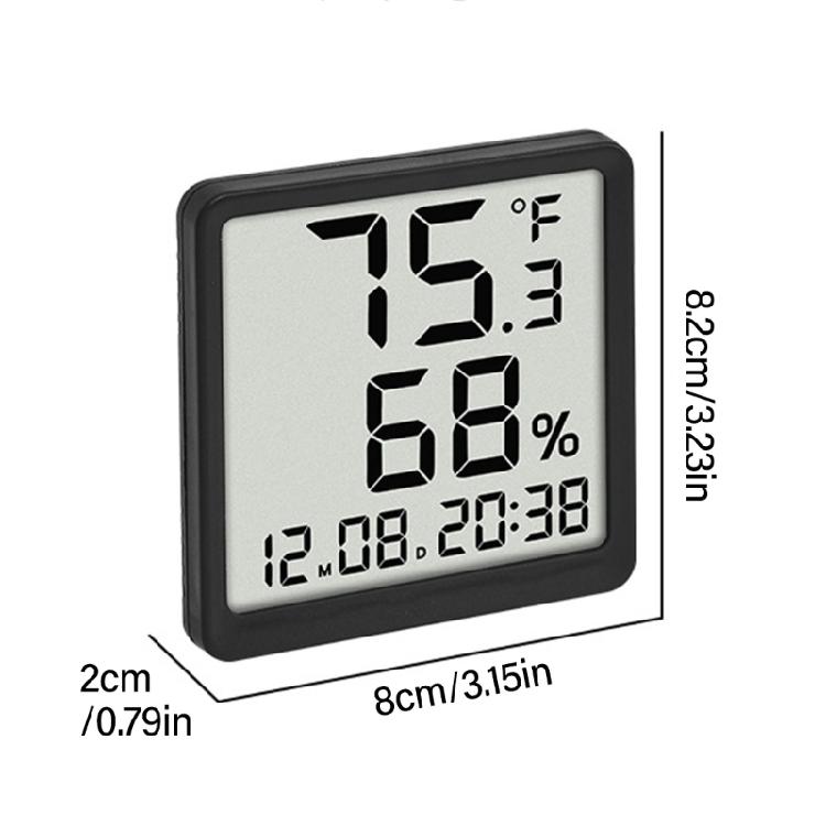 Digital Temperature and Humidity Meter Magnetic and Wall Hanging Support Space Saving for Home Office User Friendly