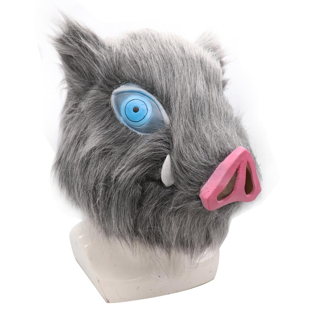Mask Pig Head Mouth Latex Mask Ball Party Plush Pig Head Cover Halloween Festival Biology Japanese Anime Performance Cosplay