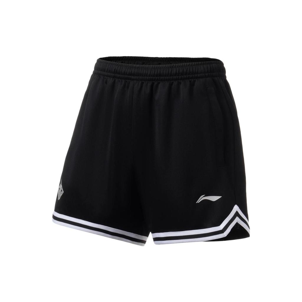 Li-Ning Breathable Basketball Shorts With Elastic Waistband Men Shorts Black AAPT043-1