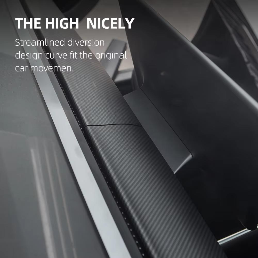 Car Dashboard Cover For Tesla Model 3 Y Door Dash Trim Panel Carbon Fibre ABS Interior Accessories Sticker 2021-2024 New