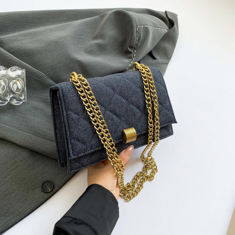 

Простая и модная сумка для поездок на работу 2024 года, новая простая повседневная сумка-мессенджер, модная большая вместительная маленькая квадратная сумка для женщин темно-синий