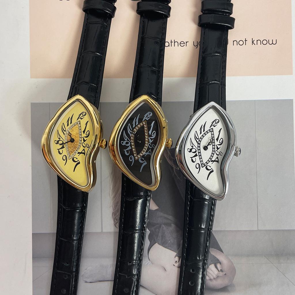 New Shape Quartz Men's Watch Y2k Style Twisted Case 2025 Trendy Personalized Niche Design Watch Leather Waterproof Watch Clock