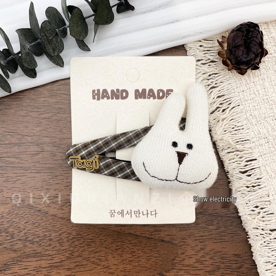 Kids' Fabric Cartoon Rabbit Hair Clips & Ties - Korean Style Hair Accessories for Frizzy Hair