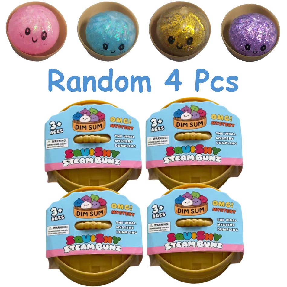 Găluște Caldă Scânteietoare Squishy Cu Cutie Găluște Senzorială Aburitor Mingi de Aluat Moi Pentru Decompresie Jucărie Fidget Ameliorarea Stresului Cadou