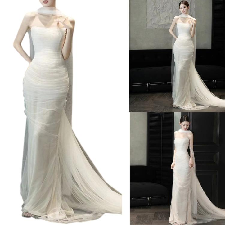 Luxurious Wedding Scarves Floor Length Sleeveless Bridal Scarf Ballroom Scarf for Weddings and Gatherings