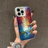 Abstract Oil Painting Phone Case for iPhone 17 16 15 14 13 12 11 X XR XS Air Pro Max Plus White Colorful Silver Cover
