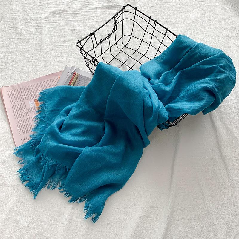 

Високоякісні жіночі бавовняні шарфи Lady Light Soft Fashion Solid Scarf Wrap Shawl Сонцезахисний крем пляжний рушник, 90*190CM світлого кольору морської хвилі