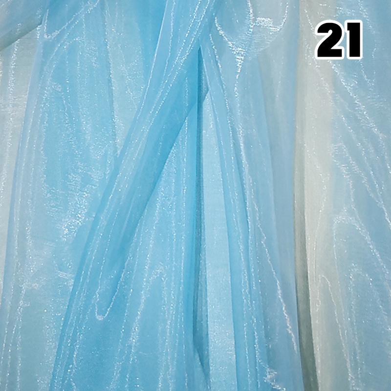 Przezroczysty Laserowy Tiul Tkanina Szycie Siatka Materiał Kolorowa Organza Szklana Fluorescencyjna Przędza Jedwabny Szyfon Materiał na Odzież Sceniczną