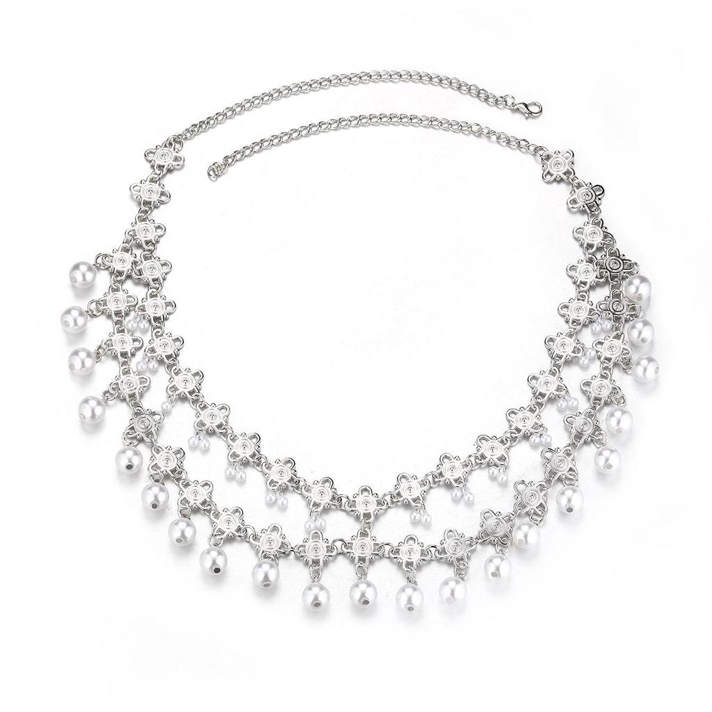 European & American Bridal Headdress, Indian Pearl Tassel Hair Chain, Exotic Hair Accessories