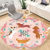 1PC Dogs Floral Office Round Area Rug, Indoor Mat Suitable For Office, Under Office Chairs Bedroom Living Room Home Decor, Room DecoT1223070