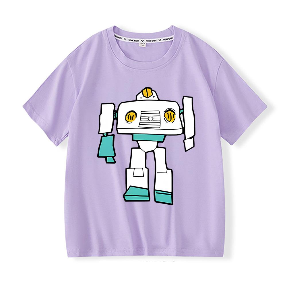 HELLO CARBOT Robots Anime T-shirt Kawaii Cotton Children Tee-shirt Short Sleeve Boys/Girls Tshirt Summer Tops Graphic Tee-shirt