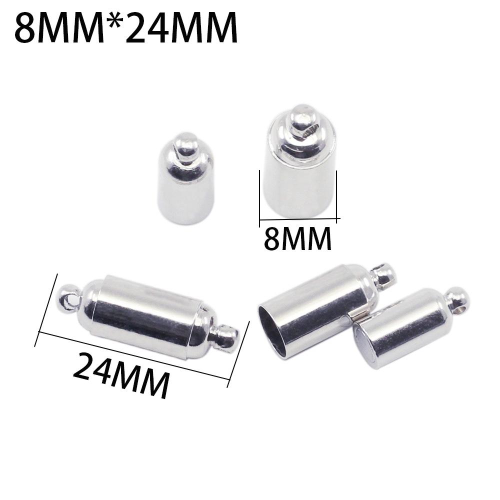 10pcs/lot Rhodium Color Magnetic Clasps Stainless Steel For Leather Bracelets Necklace Connectors Jewelry Findings Making DIY