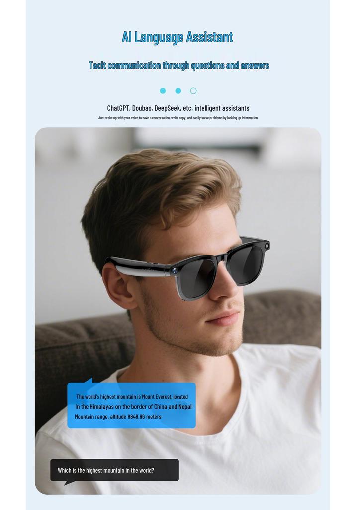 JS02PRO Smarte KI Bluetooth-Brille: 12MP Kamera, Videoaufnahme, Übersetzung, Objekterkennung, Anrufe, Musik.