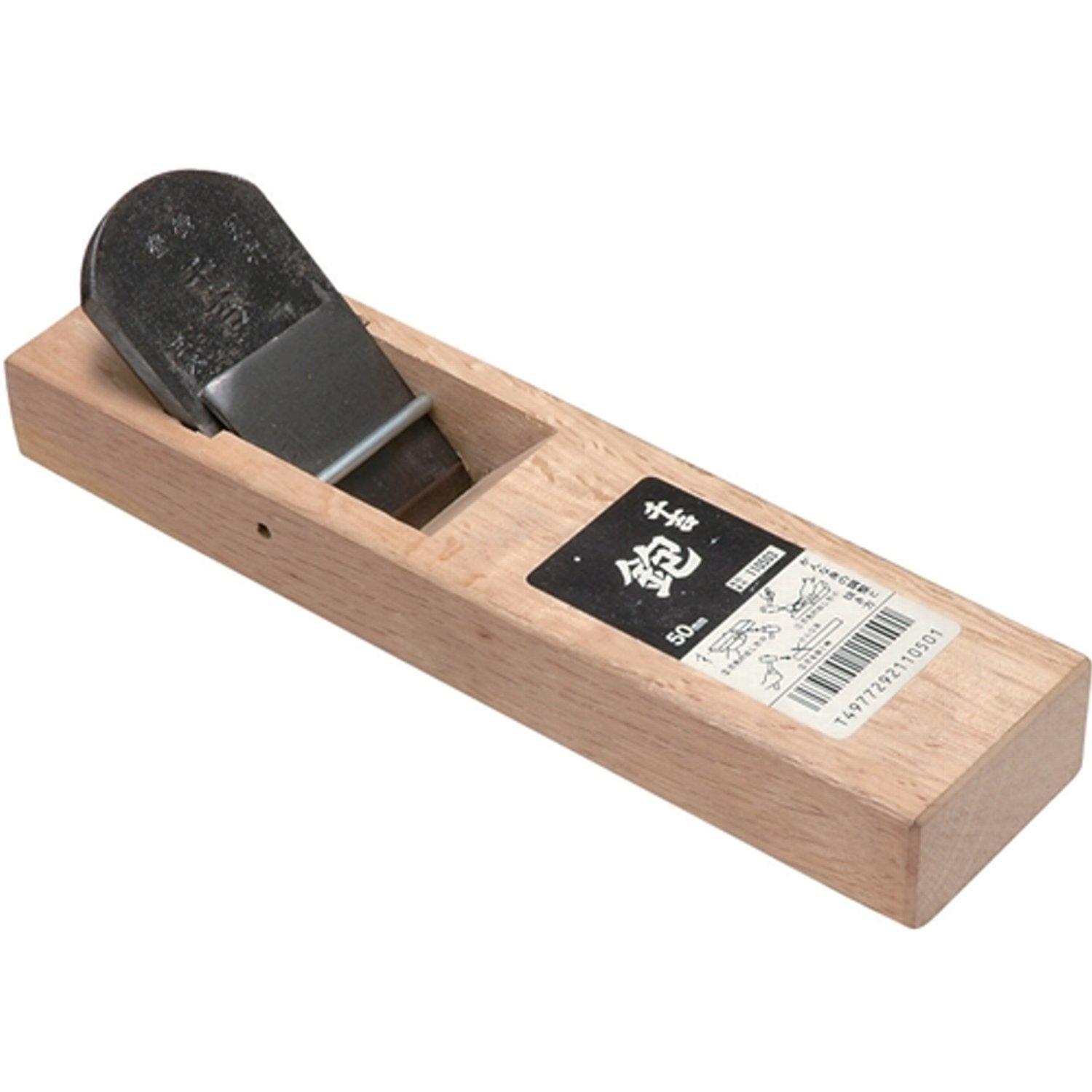 

Senkichi Flat Plane with Wooden Base, 50mm Blade Width, for Wood Shaving and Finishing, Forged Steel, 6.6×24.1×6.5 cm