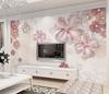 3d Jewel Pink Flowers Wall Paper European Style Luxury Wall Mural Living Room Tv Sofa Home Decor Wallpaper