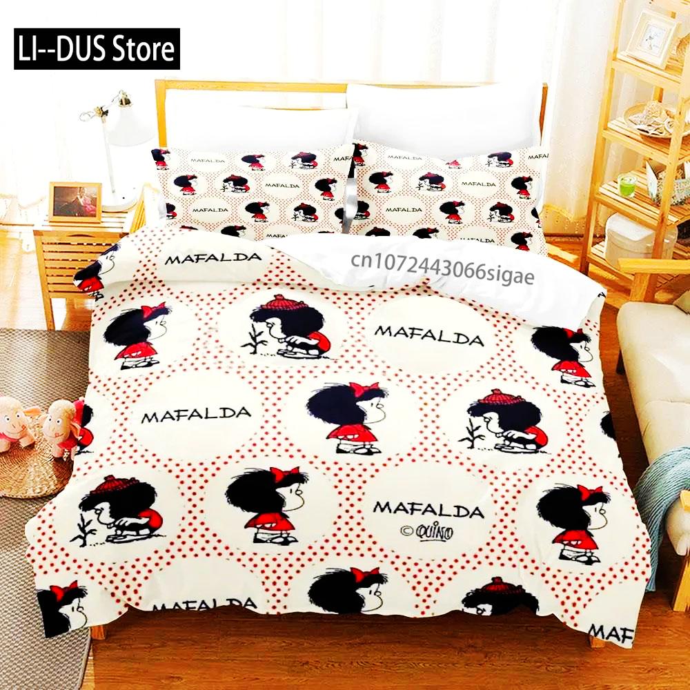 Mafalda Boys Bedroom Bedding Single Twin Full Queen King Size Aldult Duvetcover 3D Anime Bed Sheet Set 2024 Quilt Cover Pillowca