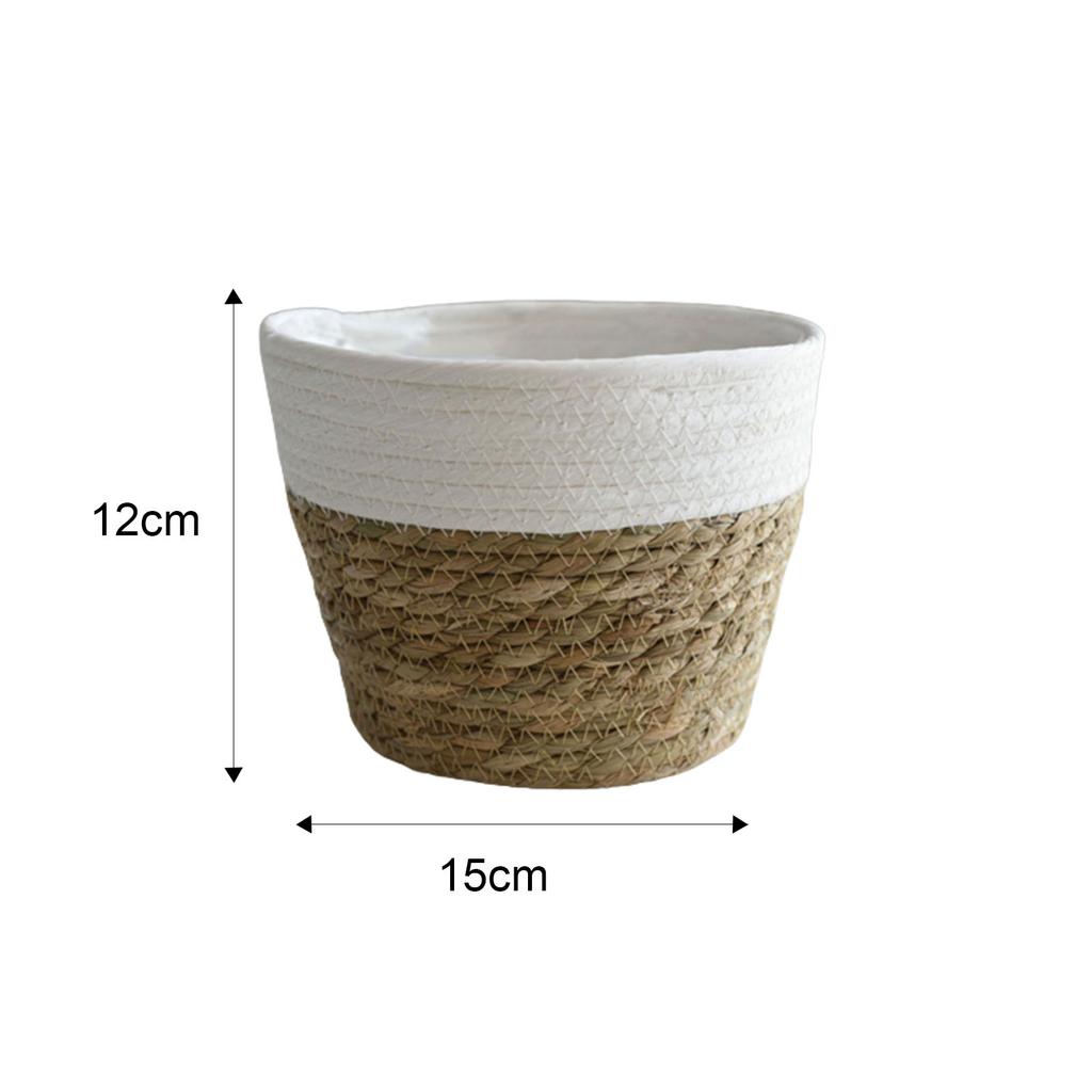 Large Straw Flowerpots Flower Baskets Potted Plants Plants Seaweed Weaving Handmade Crafts Floor Indoor Weaving Baskets FU