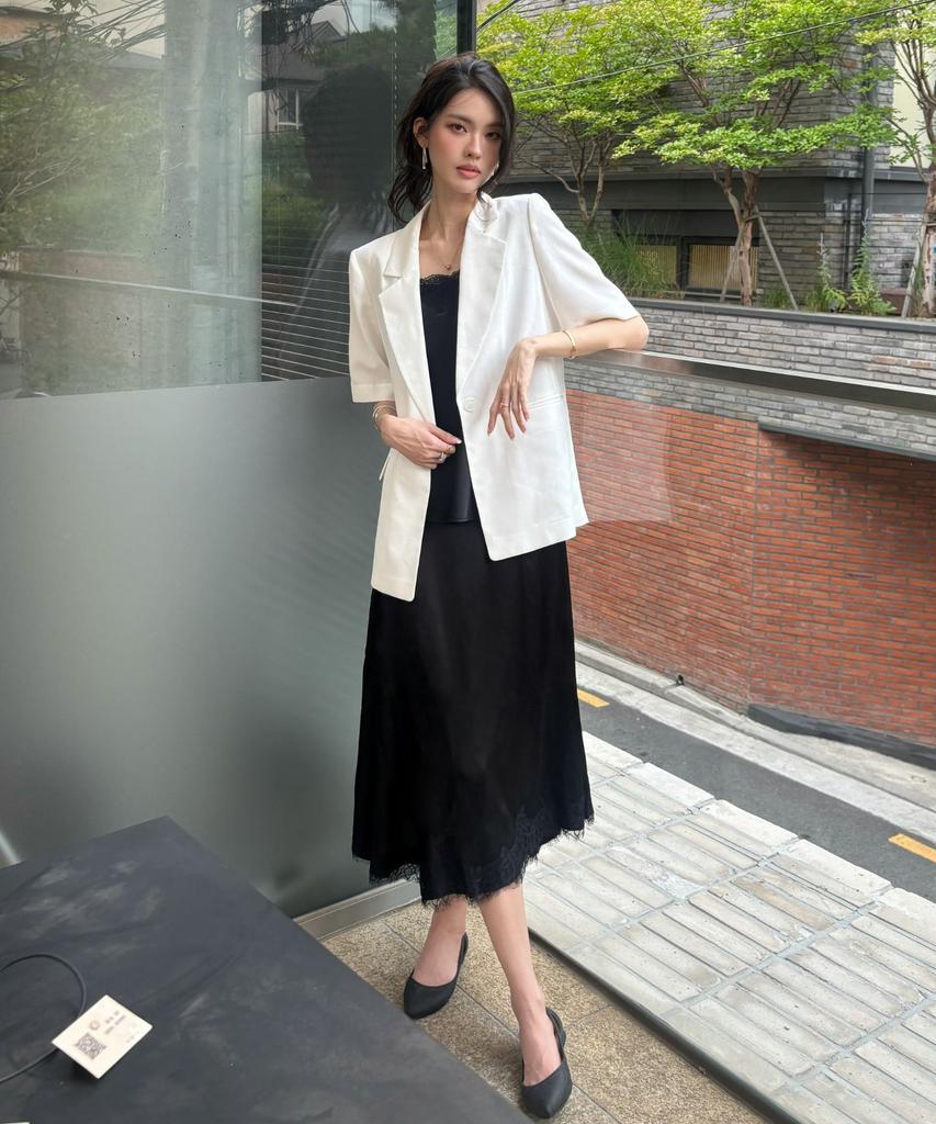 Merci And S Lace Trimmed Satin Skirt_Mc5Srf8
