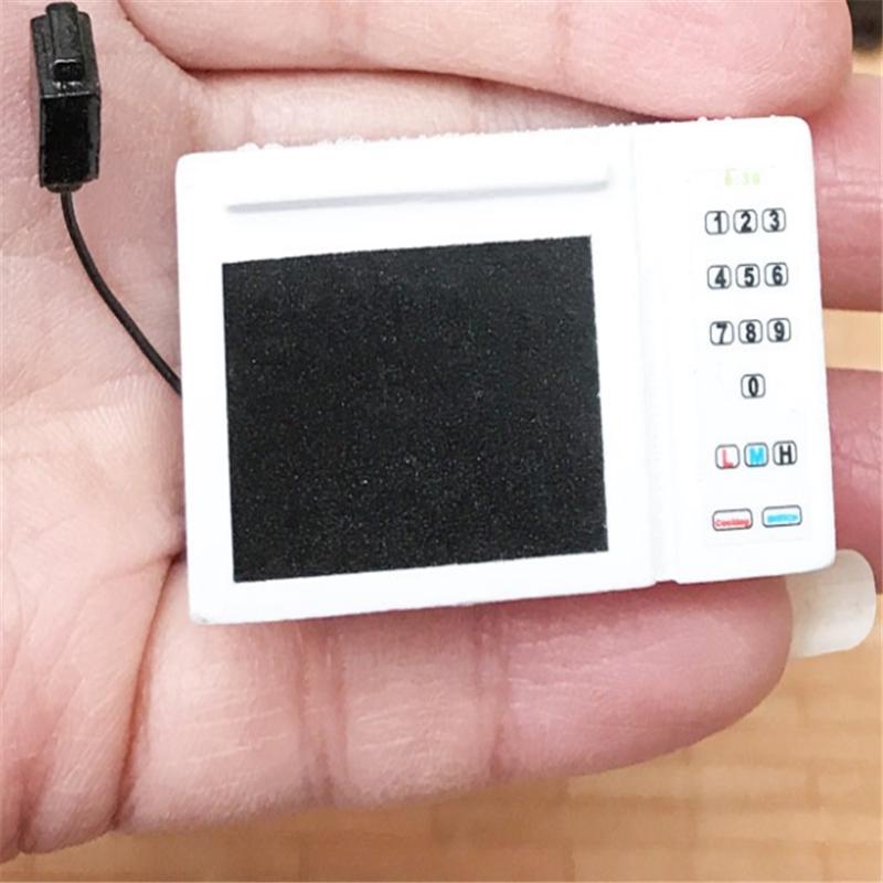 Мини-модель игрушечные аксессуары кукольный домик белая микроволновая печь мини-вибрация — фото 3