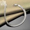 925 Sterling Silver 6mm Side Chain Bracelet Fashionable Wedding Jewelry