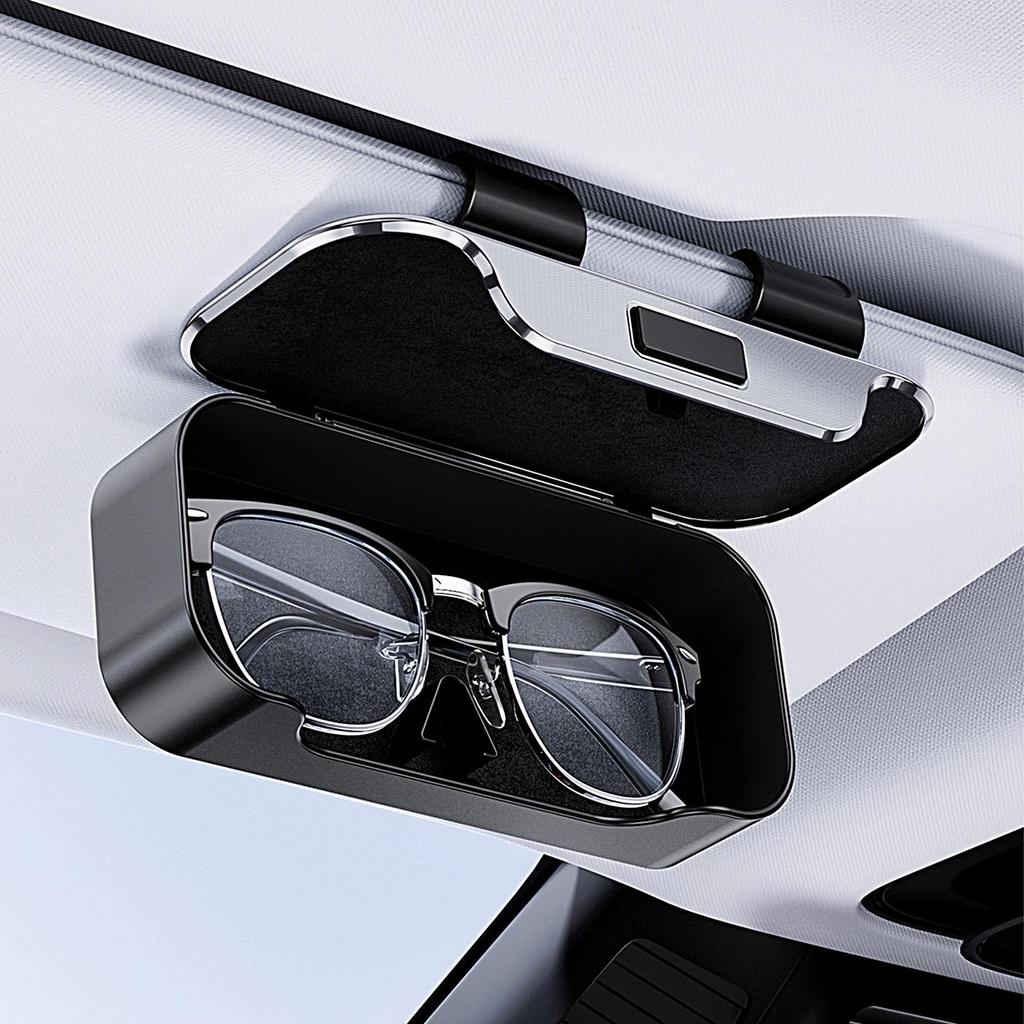 Car Sunshade Glasses Box Universal Car Sunglasses Storage Box Multi-functional Ticket Storage Box Car Sun Visor Glasses Case