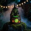 Artistic Room Accessories Halloween Witch Cauldron Lamp, Resin Statue Ornament, Spooky Decorative Detailed Figurines Light for Desktop Table