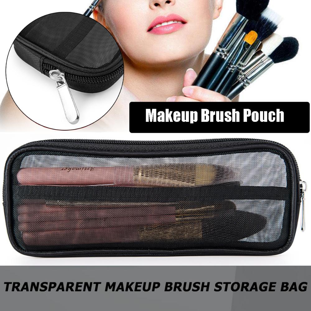 Breathable Makeup Brush Pouch Cosmetic Organizer Toiletry Storage Case Mesh Makeup Bags