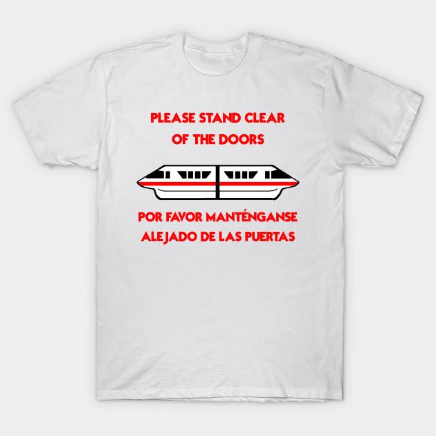 

Men Black Print T-shirt Monorail Warning: Red No-Cut Transfer Paper Print Cotton Tshirt M білий