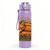1PC Wild Flower Sleeping Fox 750ml Color Plastic Sports Water Bottle Leakproof Flip Straw Lid Suitable for Sports Office Home Use