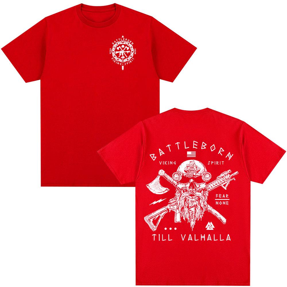 

Til Valhalla Warrior Spirit Battleborn Military Grunt Tactics T-Shirt Unisex s Women Clothing Gothic Vintage Short Sleeve T-shirts S