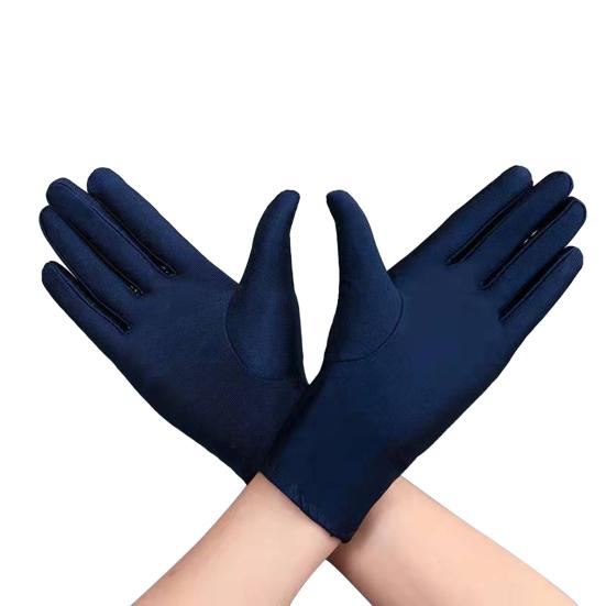1 Pair Unsiex Winter Gloves Five Fingers Solid Color Elastic Anti-slip Sun Protection Breathable Soft Stage Performance Auction Ritual Girl