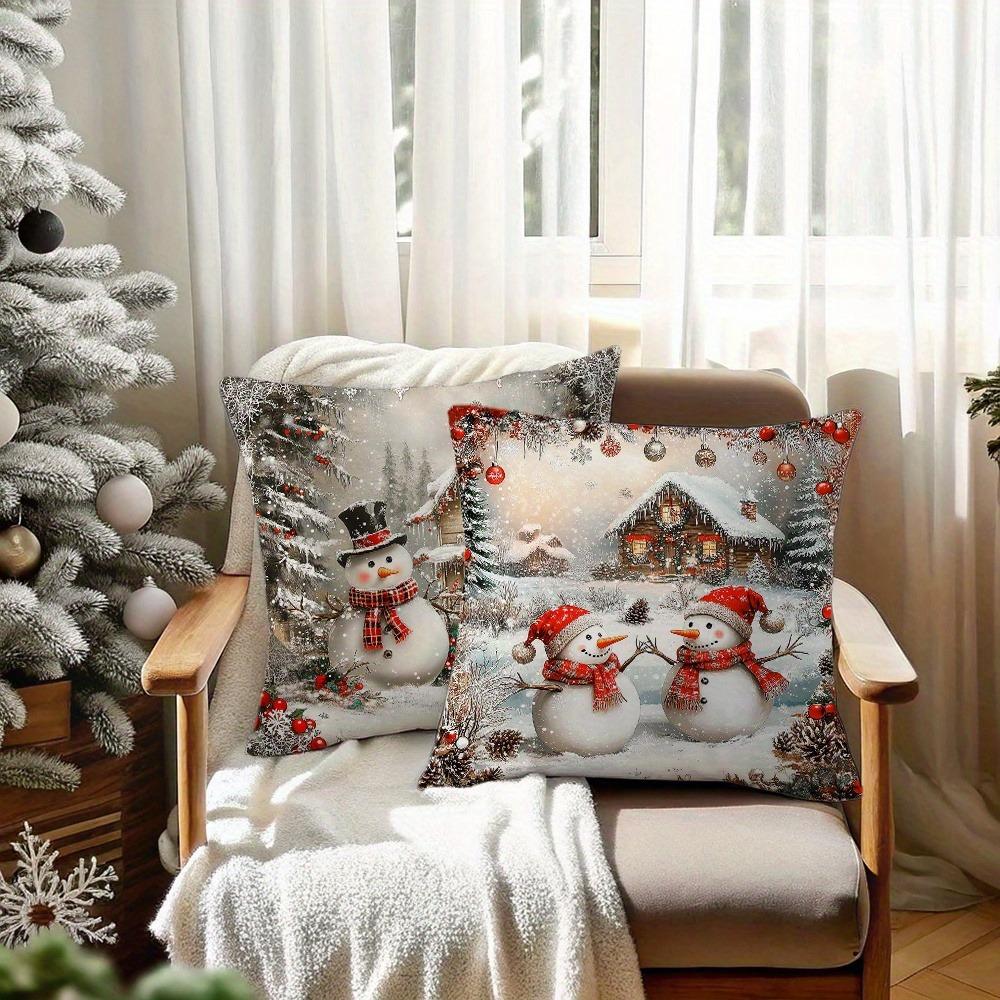 Christmas Snowman Pattern Pillowcases: Festive Winter Home Decor Sofa room cushion cover home decoration new year gift