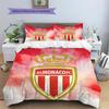 AS Monaco Football Club  Pattern Bedding Quilt Set  Home Decoration  Gift (1 * duvet cover + 2 * pillowcase  without core)
