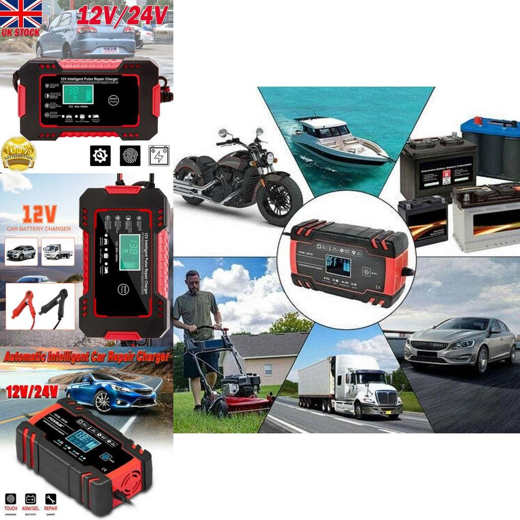 12v 24v Smart Automatic Car Battery Charger Fast Charge For Agm/gel Batteries