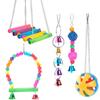 5/6pcs Parrot Bird Toy Set Hanging Cage Swing Rainbow Bridge Toy Bird Supplies