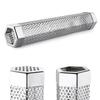 6/12 Inch BBQ Stainless Steel Smoker's BBQ Tube Perforated Mesh Filter Gadget Particle Smoking Generator Hexagon Smoker Box