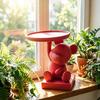 Bear Key Dish Bowl for Entryway Table 3D Printed Cute Bear Statue with Tray Cartoon Animal Figurine Candy Dish for Indoor Home Decor