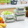 1/3 Piece Bento Box Set Food Grade 304 Stainless Steel Lunch Box Food Storage Container Leak-proof Silicone Lid Dishwasher Safe