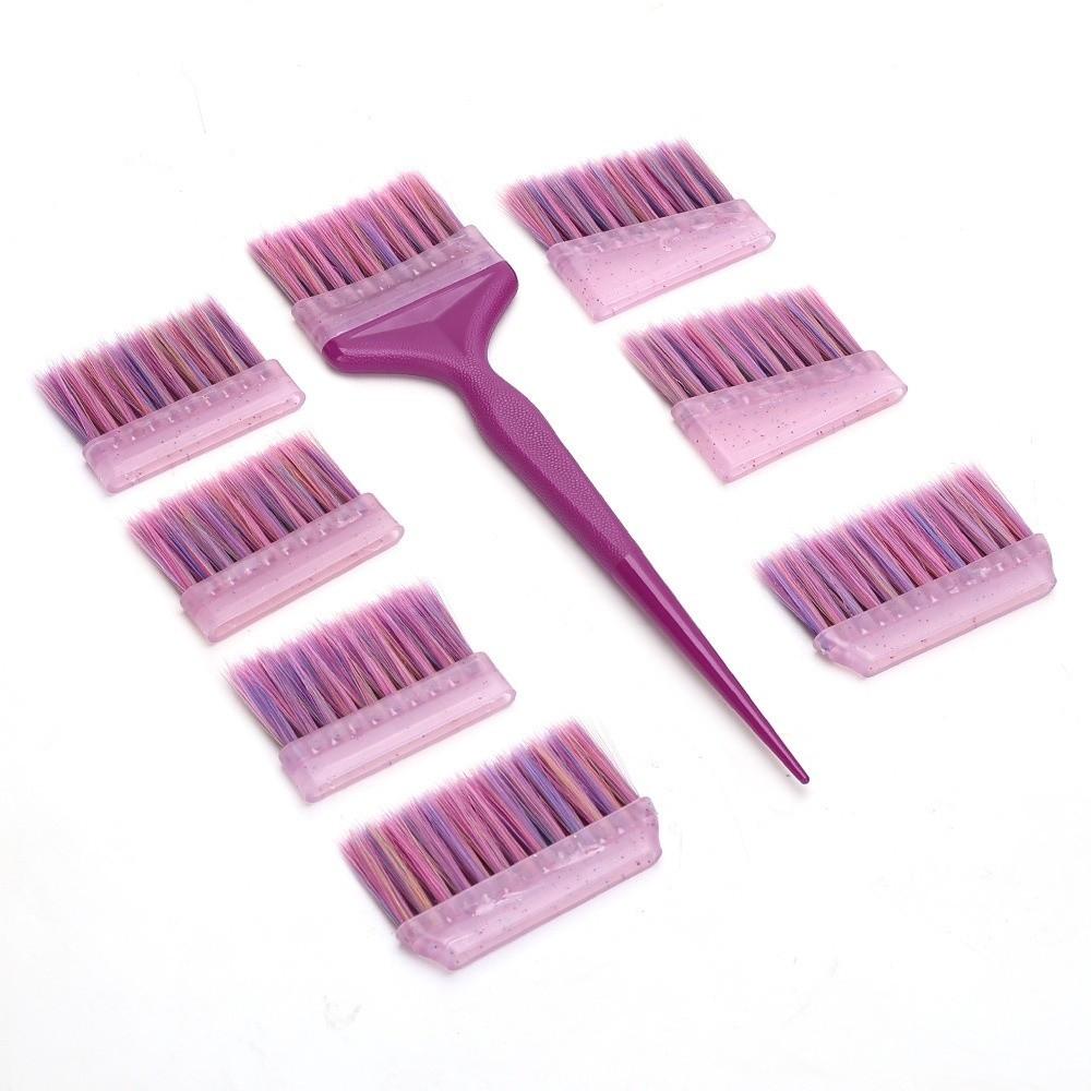 1Set Professional 8pcs Replaceable Brush Head Kit Hairdressing Tinting Coloring Tools  Salon