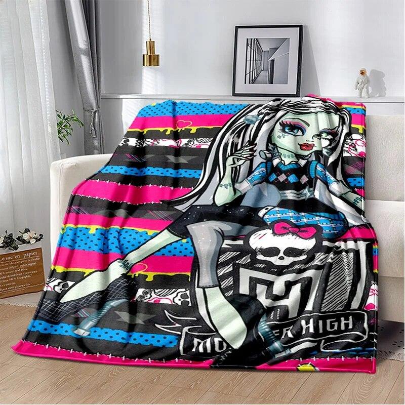 3D Monster High Anime Cartoon Blanket,Soft Throw Blanket for Home Bedroom Bed Sofa Picnic Travel Office Rest Cover Blanket Kids