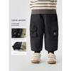 Boys' Mountain-Style Workwear Cotton Pants, Thick Woven Trousers, Winter 2025 New Children's Clothing, Baby Winter Warm Pants