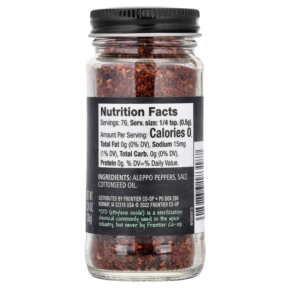 Frontier Natural Products Aleppo Chili Crushed Pepper 38g (1.34oz)